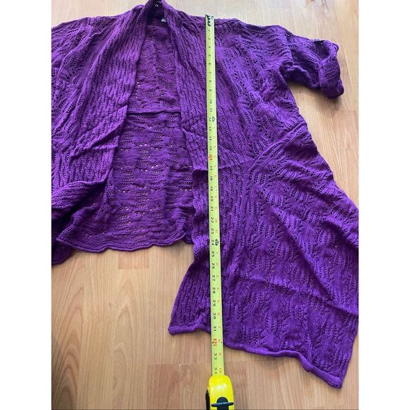 Woman Within Open Faced Purple Cardigan Sweater Women’s Size 18/20 - Picture 7 of 7